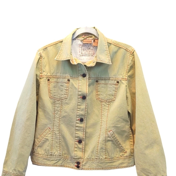 Ruff Hewn women's long sleeve casual jean jacket coats light mint green large - Picture 5 of 12